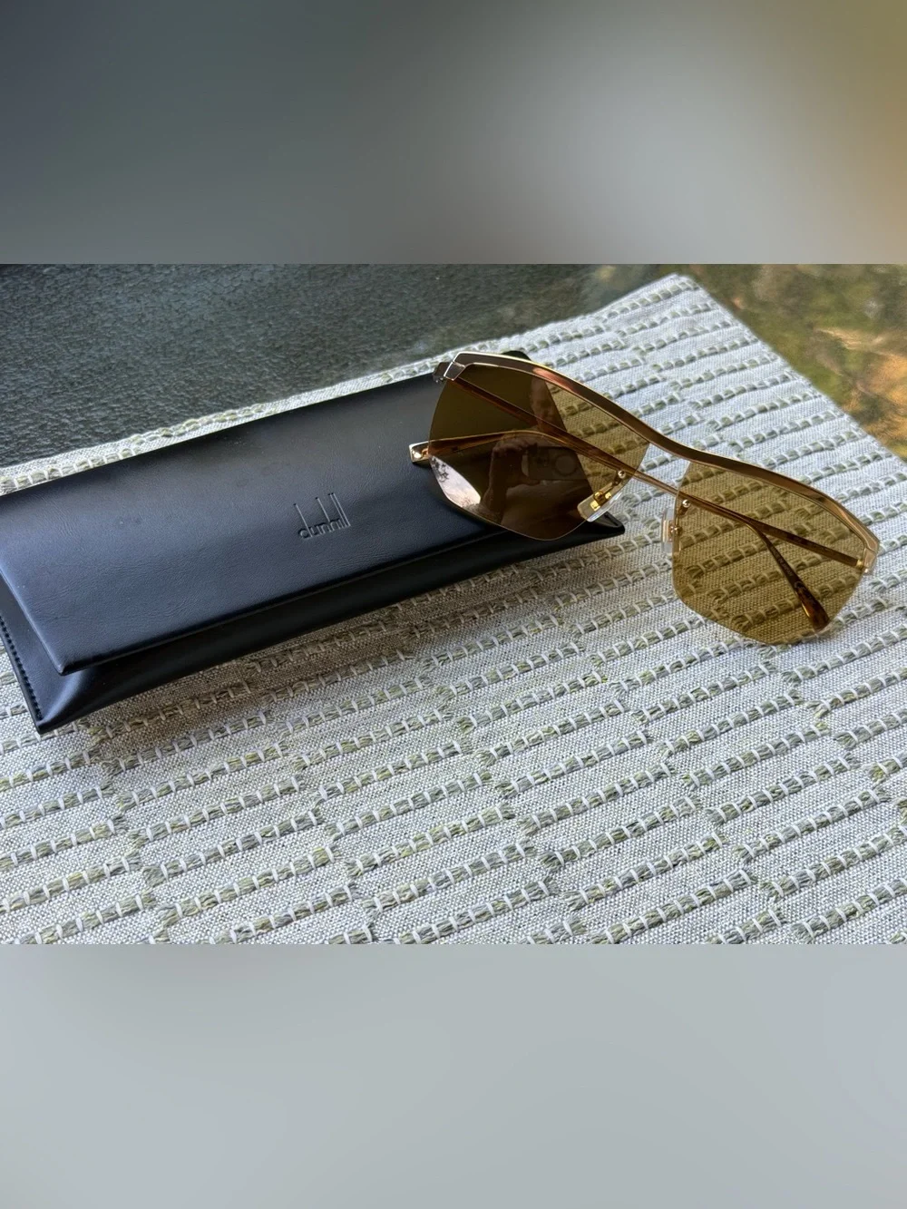Dunhill Weller DU0026S 004 XL Gold Titanium Shield Sunglasses 62mm Japan